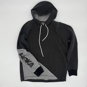 Hoka One All Day Graphic Hoodie Charcoal Gray Long Sleeve Pullover‎ Size S M